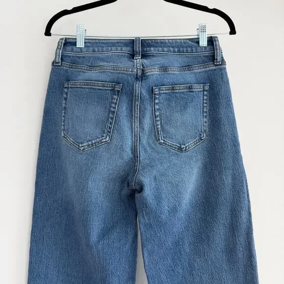 Quince Bella Jeans Womens 27 High Rise Relaxed Straight Stretch Denim Atlantic - Picture 6 of 12